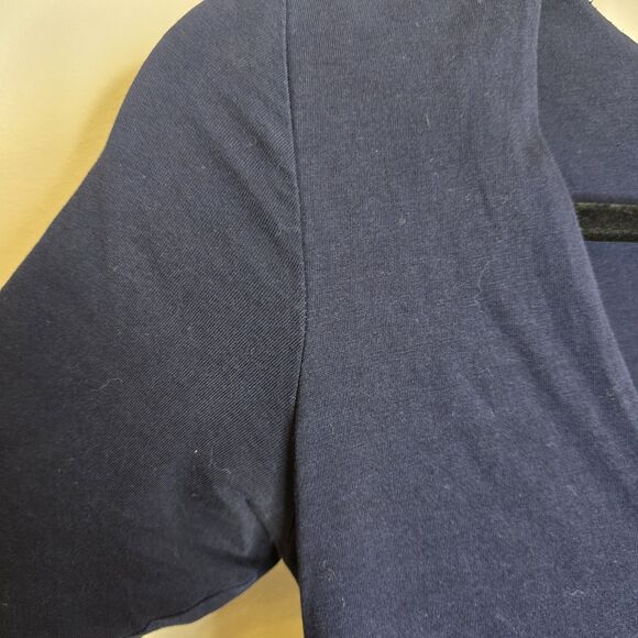 Demylee Women's XS Navy Blue Short Sleeve V-Neck Maxi Dress 100% Cotton - Picture 5 of 12